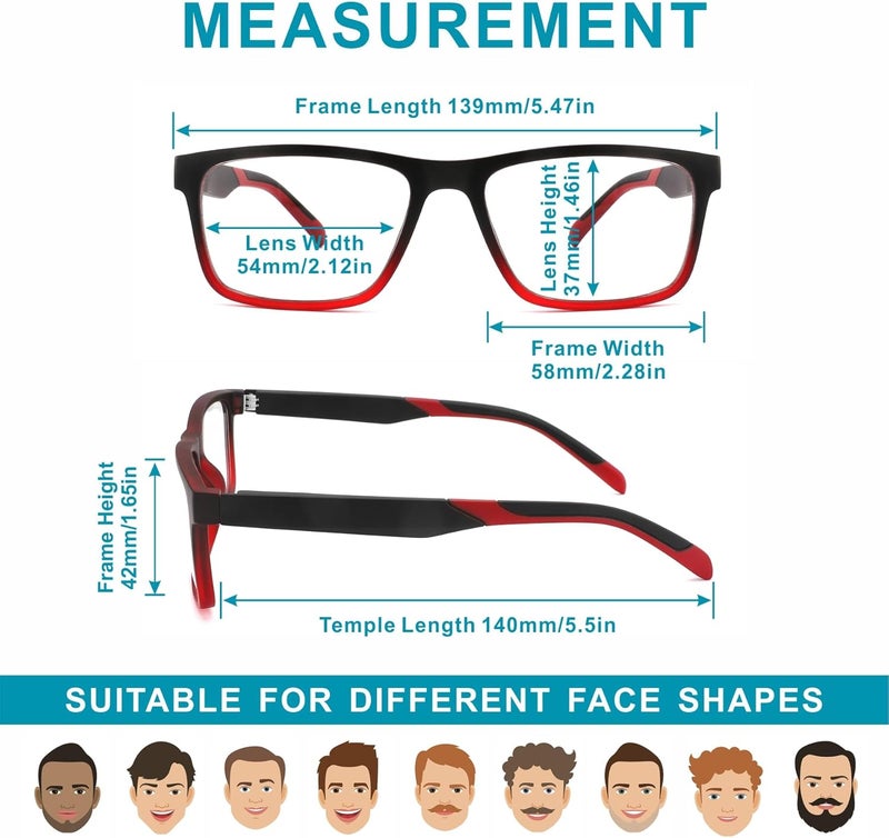 acavefox 4 Pack Reading Glasses Men Readers Computer Blue Light Blocking Comfortable Fashion Eyeglasses (Strength 3.75) - Image 5